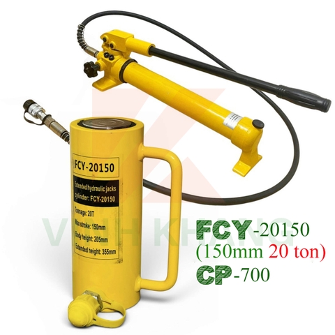 Kích thủy lực 20 tấn hành trình 150mm FCY-20150 kèm bơm CP-700