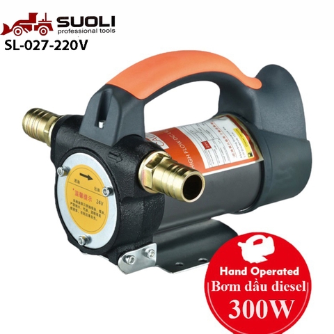 bơm dầu diesel 24V 300W SUOLI SL-027, Công suất 50L/phút
