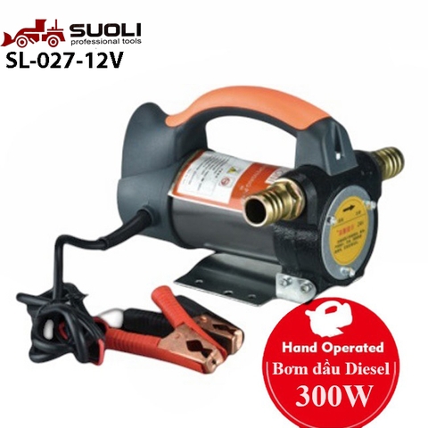 bơm dầu diesel 24V 300W SUOLI SL-027, Công suất 50L/phút