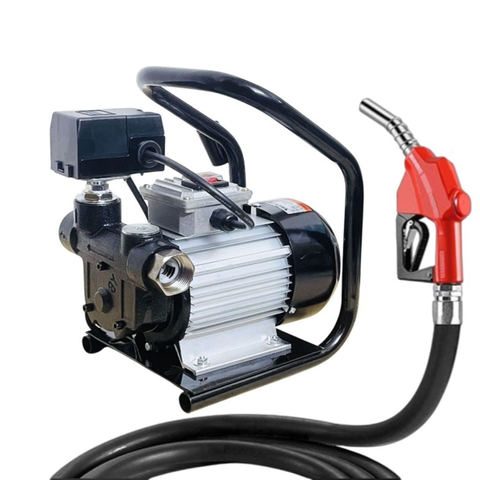 Máy bơm dầu 220V 550W tự động + cò bơm chống tràn + ống hút dẫn dầu