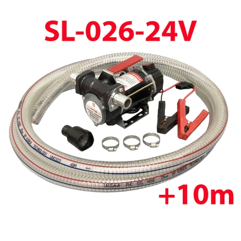 Máy bơm nước & bơm dầu diesel 24V Suoli SL-026 + 10m ống