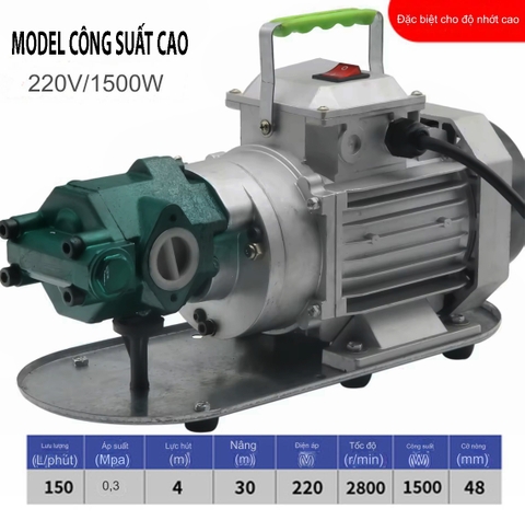 Máy bơm hút dầu nhớt bơm bánh răng ăn khớp ngoài Suoli