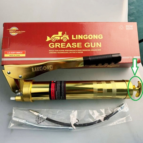 Súng bơm mỡ tay 900cc - 2 ty áp lực cao 12000PSI