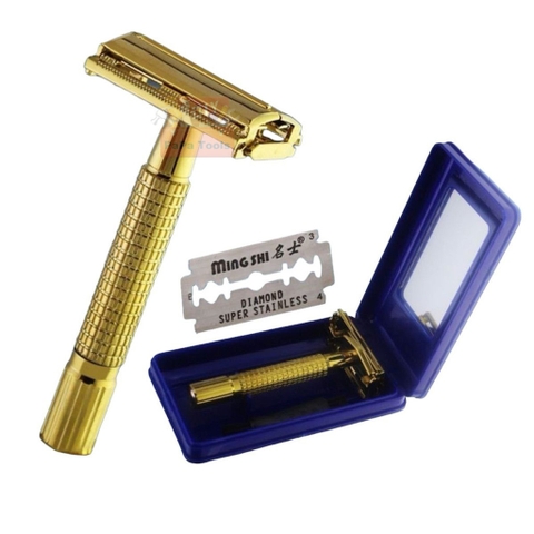 Bàn cạo râu truyền thống Mingshi 9508-A kẹp lưỡi dạng cánh bướm- Dao cạo râu lưỡi lam tiện lợi