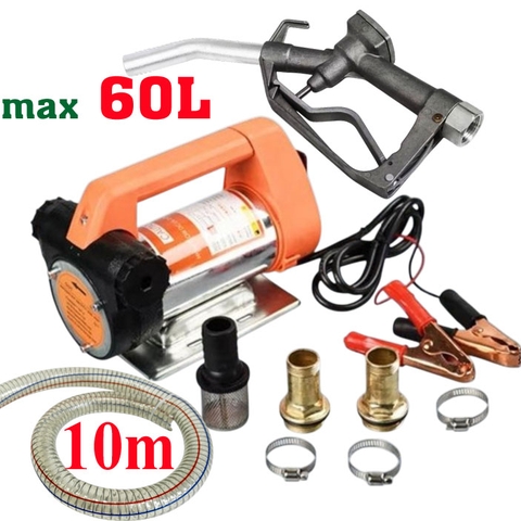 Máy bơm dầu SL-012-24V + 10m ống nhựa lõi thép phi 25mm+Cò bơm nhôm