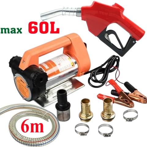 Máy bơm dầu SL-012-24V + 6m ống nhựa lõi thép phi 25mm + cò bơm tự ngắt