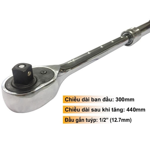 Tay siết lực tự động 72 răng C-mart F0284-1/2, tay đòn có thể kéo dài 300-440mm
