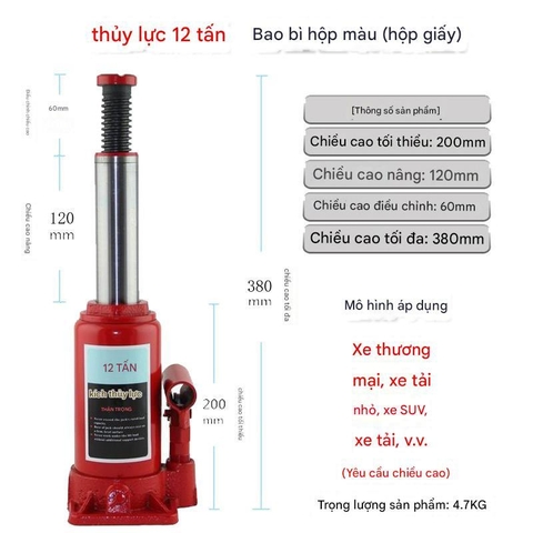 Con đội thủy lực tay 2-100 tấn