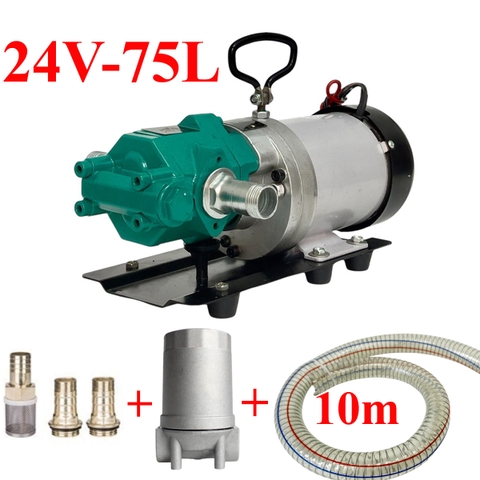 Máy bơm dầu bánh răng 24V WCB-75L + Lọc + kèm 10m ống