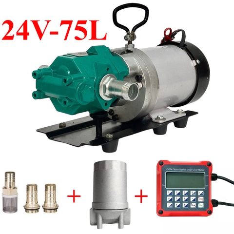 Bơm Dầu Bánh Răng 24V WCB-75L – Full Bộ Lọc Tái Sử Dụng, Đồng Hồ Định Lượng