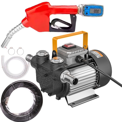 Máy bơm dầu 550W YB-60 + có đồng hồ đo lưu lượng điện tử