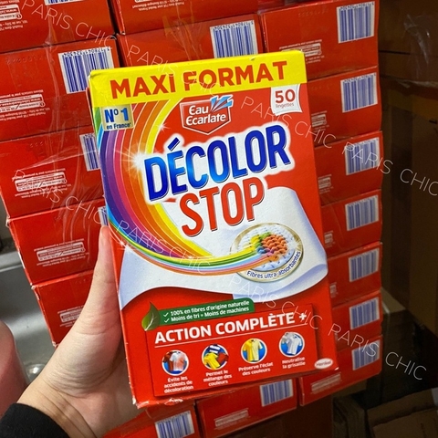 Hộp giấy chống phai màu quần áo khi giặt DéColor stop thương hiệu số 1 của Pháp (bill Pháp)