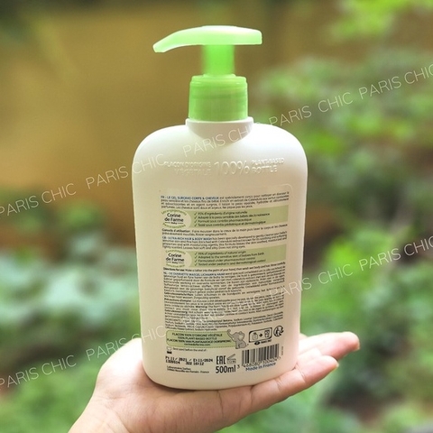 Sữa tắm gội cho bé Corine de Farme 500ml thành phần từ thiên nhiên dịu nhẹ an toàn chính hãng Pháp