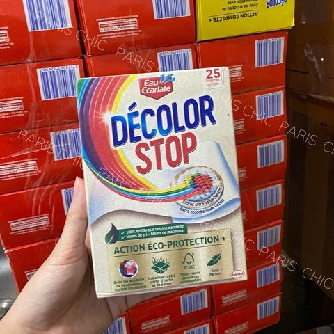Hộp giấy chống phai màu quần áo khi giặt DéColor stop thương hiệu số 1 của Pháp (bill Pháp)