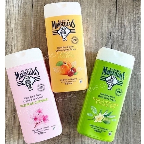 Sữa tắm thiên nhiên Marseillais 650ml siêu thơm siêu lành tính hàng Pháp