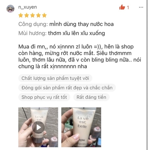 Dưỡng thể hương nước hoa Lancome La vie est belle Pháp 50ml