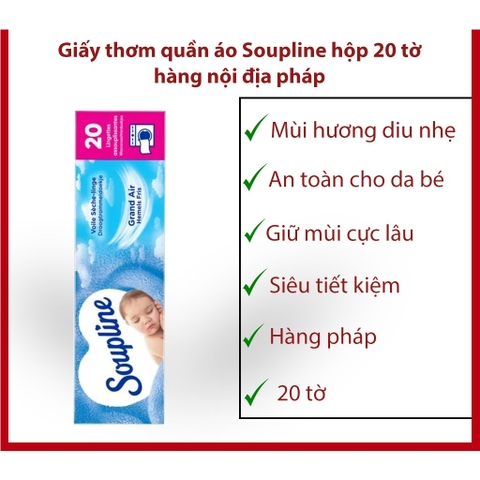 Giấy giặt thơm đa năng Soupline bám mùi siêu dai - chính hãng Pháp