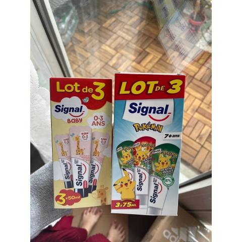 [Chính hãng Pháp] Set kem đánh răng Signal 3 tuýp dành cho trẻ em và người lớn