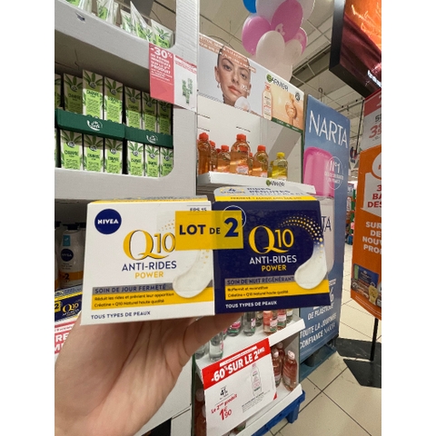Cặp kem dưỡng da Nivea Q10 chống nhăn chống lão hóa ngày và đêm 50ml chính hãng Pháp