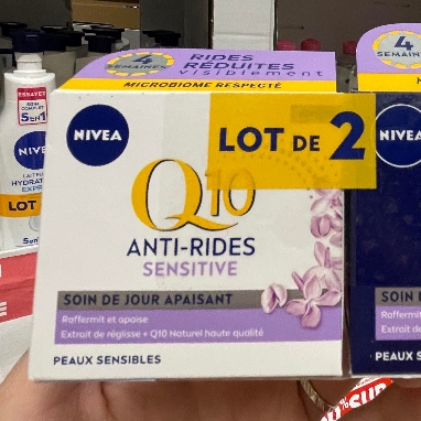 Cặp kem dưỡng da Nivea Q10 chống nhăn chống lão hóa ngày và đêm 50ml chính hãng Pháp