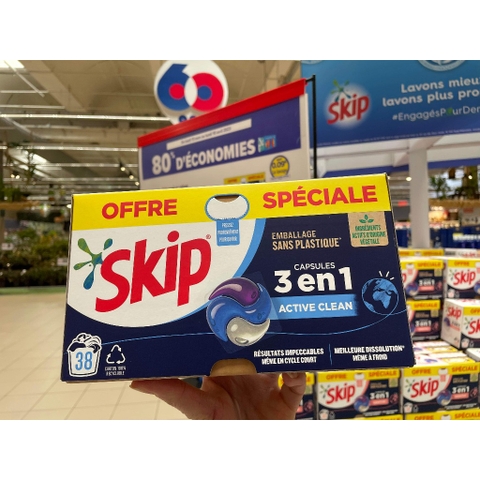 Viên giặt + xả vải chính hãng Pháp sạch sâu, thơm lâu, bám mùi dai (viên cô đặc)