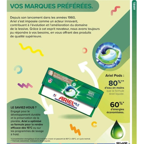 Viên giặt + xả vải chính hãng Pháp sạch sâu, thơm lâu, bám mùi dai (viên cô đặc)