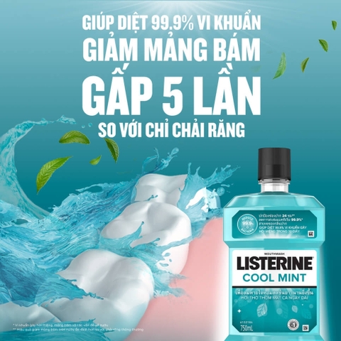 [Chính hãng Pháp] Nước súc miệng Listerine sạch sâu, thơm miệng, chống nhiệt miệng, viêm nướu