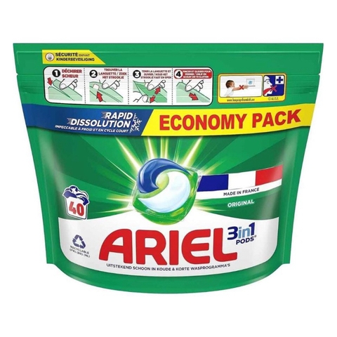 Viên giặt + xả vải chính hãng Pháp sạch sâu, thơm lâu, bám mùi dai (viên cô đặc)