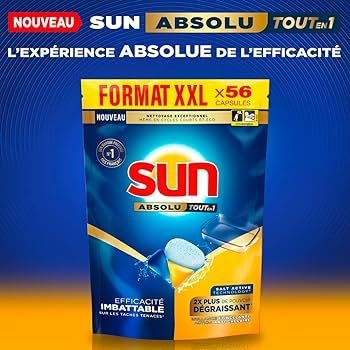 Viên rửa bát Sun hiệu quả lành tính chính hãng Pháp All in 1 (đã gồm muối, bóng + vệ sinh máy)