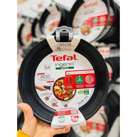 Các chảo chính hãng Tefal mua tại siêu thị Pháp (đáy in chìm Made in France)