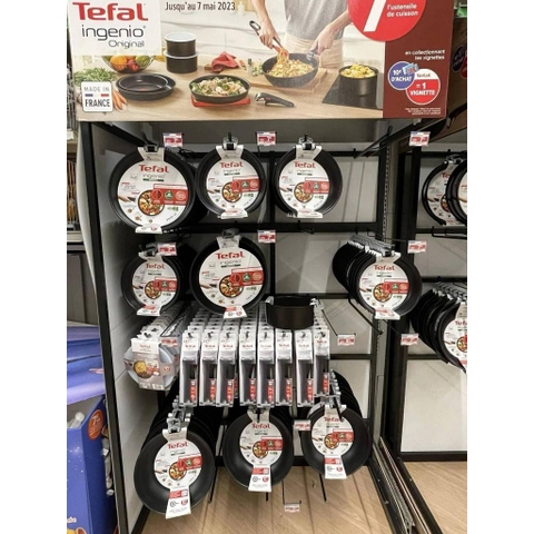 Các chảo chính hãng Tefal mua tại siêu thị Pháp (đáy in chìm Made in France)