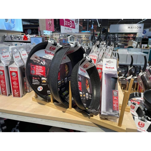 Các chảo chính hãng Tefal mua tại siêu thị Pháp (đáy in chìm Made in France)