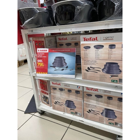 Các chảo chính hãng Tefal mua tại siêu thị Pháp (đáy in chìm Made in France)