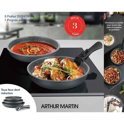 Các bộ nồi chảo chính hãng Arthur Martin Pháp (bill mua siêu thị Pháp)