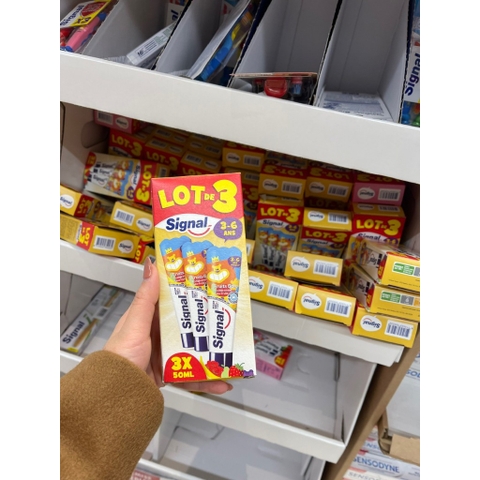 [Chính hãng Pháp] Set kem đánh răng Signal 3 tuýp dành cho trẻ em và người lớn