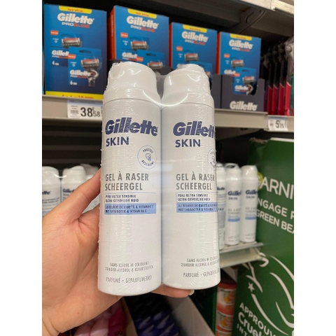Gel/ mousse bọt cạo râu Gillette dùng siêu thích, chính hãng Pháp, Made in UK/ US/ Germany