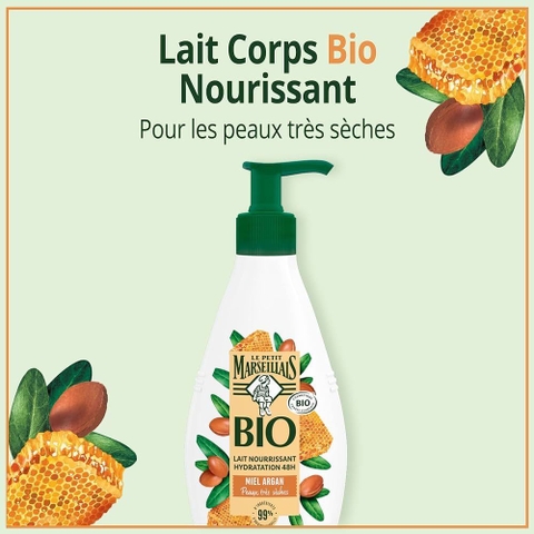 Dưỡng thể thiên nhiên Marseillais 400ml hàng Pháp dưỡng ẩm mềm mịn lành tính