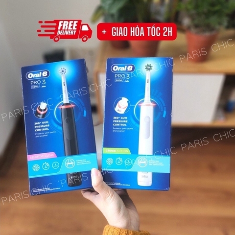 Bàn chải điện Oral-B chính hãng biII Pháp, sản xuất tại Đức, thiết kế chống mốc dùng siêu thích