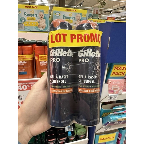 Gel/ mousse bọt cạo râu Gillette dùng siêu thích, chính hãng Pháp, Made in UK/ US/ Germany