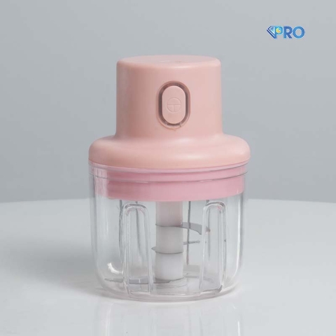 Máy xay hành, tỏi đa năng hồng chạy pin sạc