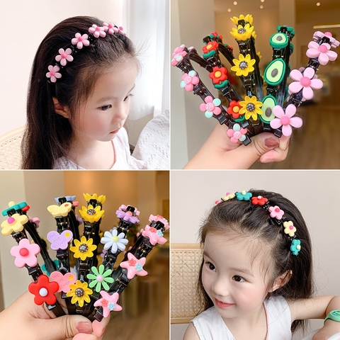 Bờm kẹp tóc đính phụ kiện hoa dễ thương