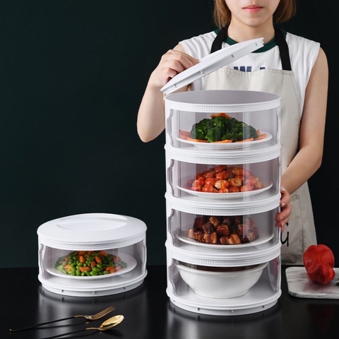 Bộ lồng bàn 5 tầng gấp gọn siêu tiện dụng