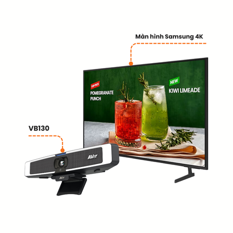 Gói giải pháp phòng họp nhỏ: AVer Vb130 + Màn hình Samsung BED-H 4K