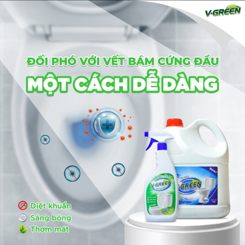 Nước tẩy rửa V-Green - Khắc tinh diệt vi khuẩn gây bệnh