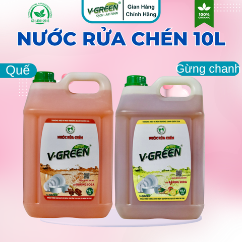 Nước rửa chén hương Quế, Thiên Nhiên, Gừng Chanh 10L