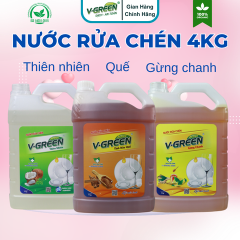 Nước rửa chén 4Kg hương Quế, Gừng Chanh, Thiên nhiên