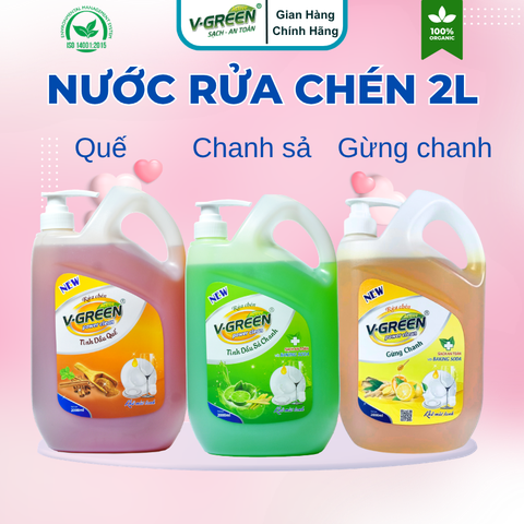Nước rửa chén Sả Chanh, Quế, Gừng Chanh 2L