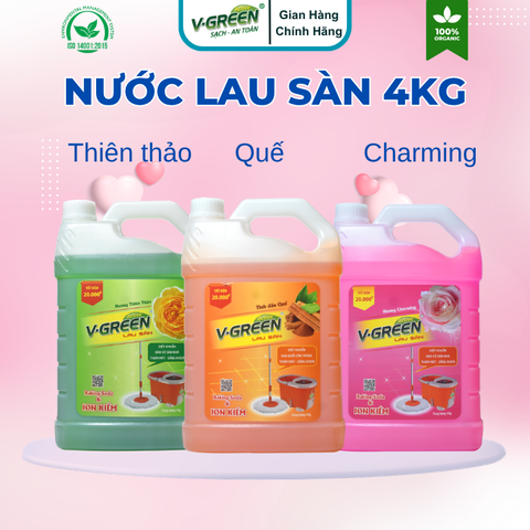 Nước lau sàn 4Kg (Hương Quế, Thiên Thảo, Charming)