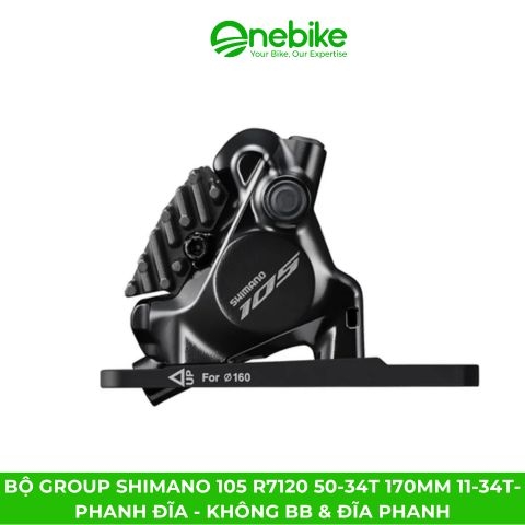Bộ group SHIMANO 105 R7120 50-34T 170mm 11-34T- Phanh đĩa - Không BB & Đĩa phanh