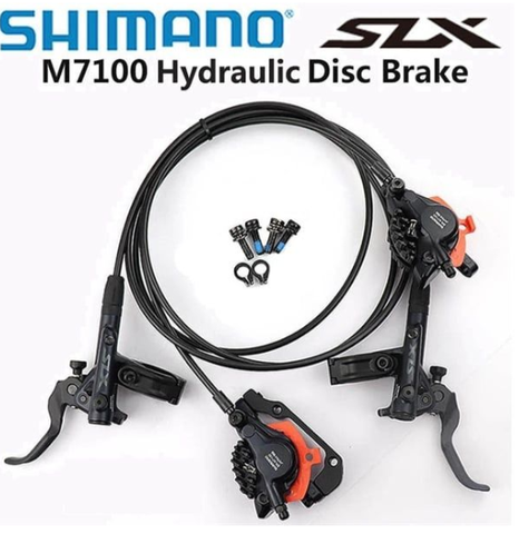 Bộ phanh dầu xe đạp SHIMANO SLX má tản nhiệt M7100